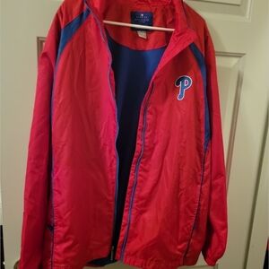 Reebok Philadelphia Phillies Red and Blue Light Weight Windbreaker